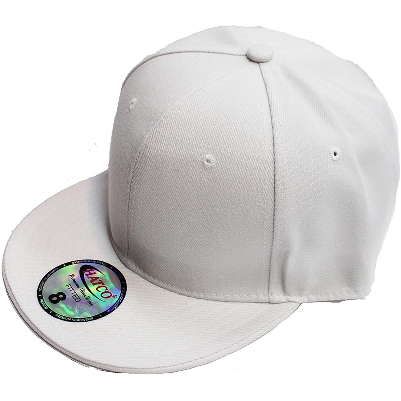 Baseball Caps The Real Original Fitted Flat-Bill Hats True-Fit - White - CI18CZIK7S5 $13.53