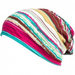 Skullies & Beanies Print Flower Cap Cancer Hats Beanie Stretch Casual Turbans for Women - Gray+red - CW18DN9KD2Z $20.86