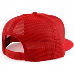 Baseball Caps Flexfit Oversize XXL Structured Blank 5 Panel Flatbill Snapback Mesh Cap - Red - CF192ROU75Z $20.72