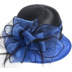 Sun Hats Kentucky Derby Dress Church Cloche Hat Sweet Cute Floral Bucket Hat - Blue - CC17Y020LL6 $50.27