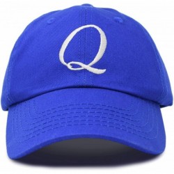Baseball Caps Initial Hat Letter Q Womens Baseball Cap Monogram Cursive Embroider - Royal Blue - C218U6YIYTC $24.36