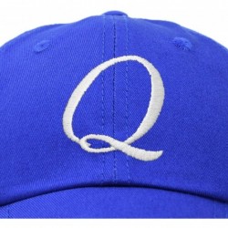 Baseball Caps Initial Hat Letter Q Womens Baseball Cap Monogram Cursive Embroider - Royal Blue - C218U6YIYTC $17.72