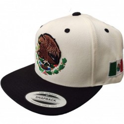 Baseball Caps Mexico Snapback dadhat Flat Panel and Vintage Hats Embroidered Shield and Flag - Cream/Black - CL12IEOVF81 $57.22