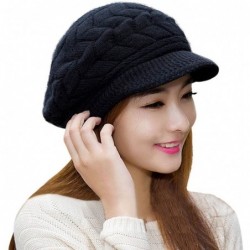 Skullies & Beanies Winter Scarf Hat Visor Caps Infinity Scarves Knit Warm Snow Hats Women - Hat (Black) - CR189NRN3O5 $21.50