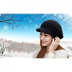 Skullies & Beanies Winter Scarf Hat Visor Caps Infinity Scarves Knit Warm Snow Hats Women - Hat (Black) - CR189NRN3O5 $14.85
