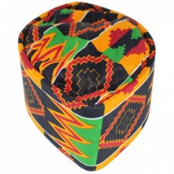Skullies & Beanies African Native Hat Foldable Velvet Hat - Kente Diamond - C6197HN3D6W $50.73