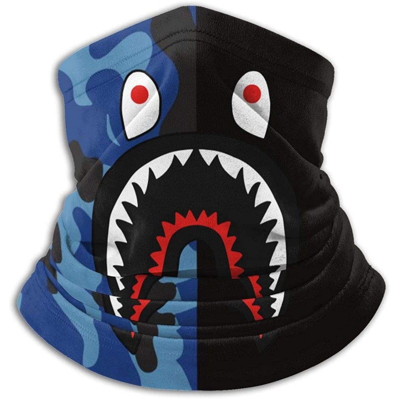 Balaclavas Bape Shark Half Blue Camo Neck Gaiter Warmer Windproof Mask Dust Face Clothing Free UV Face Mask - CP1970G7T07 $23.87