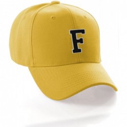 Baseball Caps Classic Baseball Hat Custom A to Z Initial Team Letter- Yellow Cap White Black - Letter F - CY18IDUDYDI $22.43