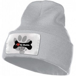 Skullies & Beanies Women & Men I Love My Sheltie Dog Paw Print Winter Warm Beanie Hats Stretch Skull Ski Knit Hat Cap - Gray ...