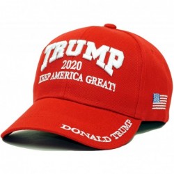 Baseball Caps Trump 2020 Keep America Great Embroidery Campaign Hat USA Baseball Cap - Red - CB18D50NQ80 $15.14
