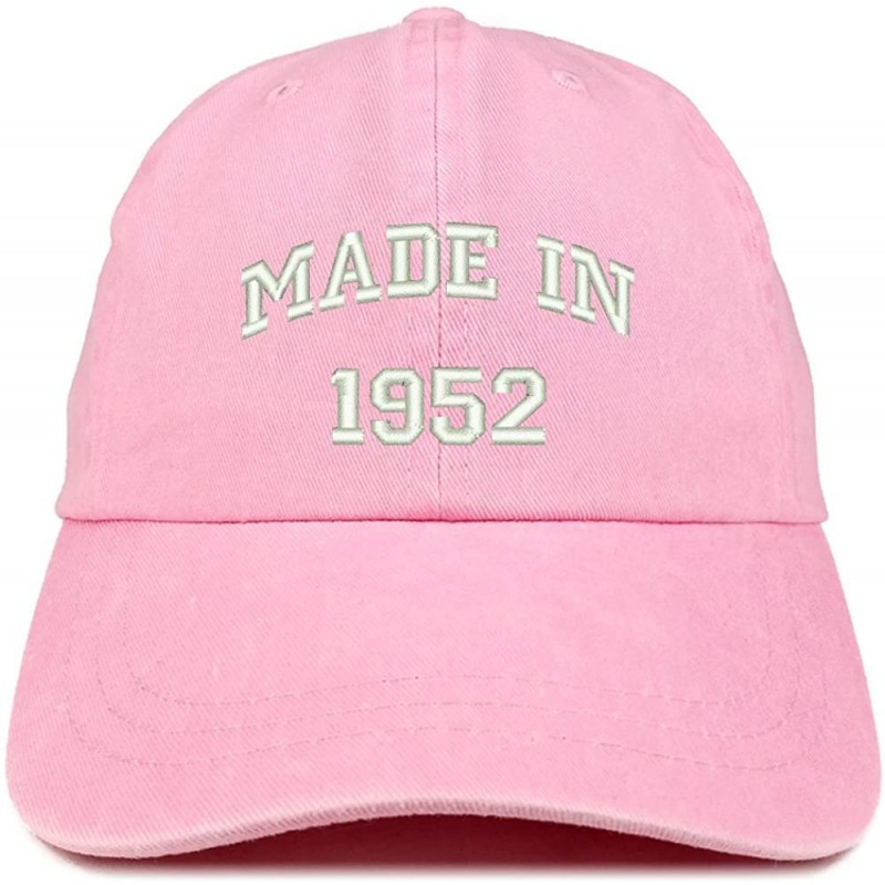 Baseball Caps Made in 1952 Text Embroidered 68th Birthday Washed Cap - Pink - CO18C7HIKQQ $23.47