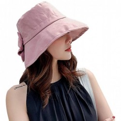 Sun Hats Women Wide Brim Sun Hats Foldable Summer Beach UV Protection Caps with Neck Cord - Pink9 - CZ18R0L52XI $21.49