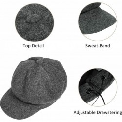 Newsboy Caps Women's Newsboy Cap Spring Wool British Ivy Cabbie Beret Tweed Girls Paperboy Hat - Pure-gray - C418AOGWQMU $21.18
