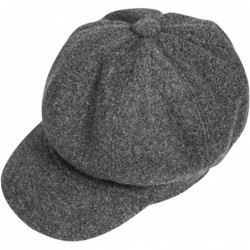 Newsboy Caps Women's Newsboy Cap Spring Wool British Ivy Cabbie Beret Tweed Girls Paperboy Hat - Pure-gray - C418AOGWQMU $21.18