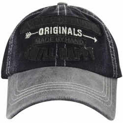 Baseball Caps Mens Distressed Vintage Denim Dry Baseball Snapback Trucker Hat - Black 239 - CT18QOYL4LO $25.90