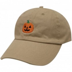 Baseball Caps Halloween Pumpkin Cotton Baseball Dad Caps - Khaki - CJ12M1OAE4Z $15.60