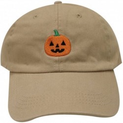 Baseball Caps Halloween Pumpkin Cotton Baseball Dad Caps - Khaki - CJ12M1OAE4Z $15.60