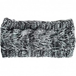 Cold Weather Headbands Plain Braided Winter Knit Headband - Grey/Black/White - CI11Q6Q2PKR $16.99
