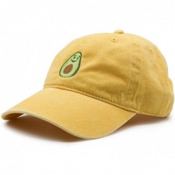 Baseball Caps Mens Embroidered Adjustable Dad Hat - Avocado Embroidered (Yellow) - CA18WLKNXM3 $43.53