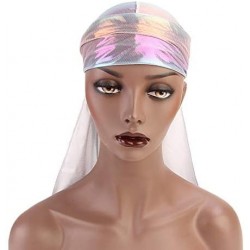 Skullies & Beanies Unisex Long Silk Bandana Turban Hat Wigs Doo Durag Biker Hair Headwrap Cap Pirate Cap 360 Waves - Pink - C...