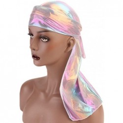 Skullies & Beanies Unisex Long Silk Bandana Turban Hat Wigs Doo Durag Biker Hair Headwrap Cap Pirate Cap 360 Waves - Pink - C...