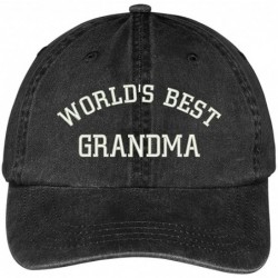 Baseball Caps World's Best Grandma Embroidered Pigment Dyed Low Profile Cotton Cap - Black - CB12GPQXWI1 $39.34