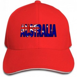 Baseball Caps Unisex Australian Flag Australia Snapback Hat Adjustable Peaked Sandwich Cap - Red - C118KS88A57 $19.51