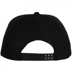 Baseball Caps ABC Embroidered Letter Snapback Cap in Black White with Letters A to Z - D - C311KSIAP8H $12.89