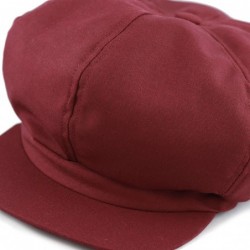 Newsboy Caps Exclusive Cotton Newsboy Gatsby Applejack Cabbie Plain Hat Made in USA - Burgundy - CM12NUGFVMI $15.56
