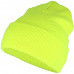 Skullies & Beanies High Visibility Neon Color Cuff Long Winter Beanie Hat - Yellow - CZ18EY97HI2 $16.83