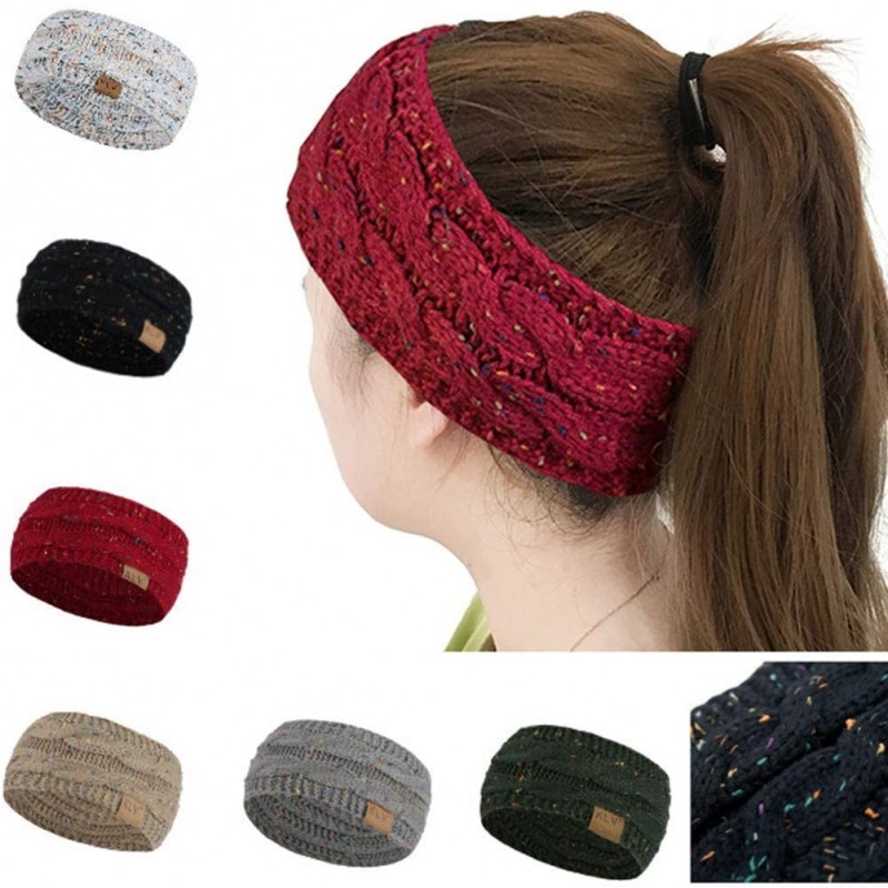 Cold Weather Headbands Womens Winter Warm Beanie Headband Skiing Cable Knit Cap Ear Warmer Headbands - A-grey - CH18LZ0SKNS $...