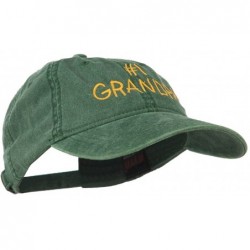 Baseball Caps Number 1 Grandpa Letters Embroidered Washed Cotton Cap - Dark Green - C711NY31TQV $44.97