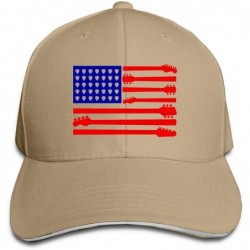 Baseball Caps Unisex Guitar Us Flag Baseball Cap Adjustable Hat for Men and Women - Natural - CP196YUN3S6 $35.80
