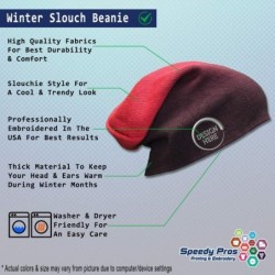 Skullies & Beanies Custom Slouchy Beanie Guinea Pig B Embroidery Skull Cap Hats for Men & Women - Red - CT18A5804XC $39.51