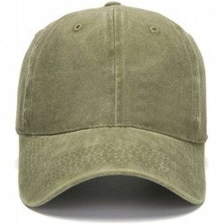 Baseball Caps Vintage Washed Dyed Cotton Twill Low Profile Adjustable Baseball Cap (Army Green) - CZ1800MXMHA $18.51
