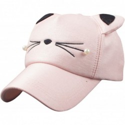 Sun Hats Women's Cartoon Cat Ears Cap Baseball Sun Hats - Pink - CT188Q8RTX7 $24.27