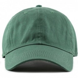 Baseball Caps Plain Stonewashed Cotton Adjustable Hat Low Profile Baseball Cap. - Dark Green - C012OC1E95G $22.24