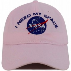 Baseball Caps NASA I Need My Space Embroidered 100% Brushed Cotton Soft Low Profile Cap - Light Pink - CX12L01NV23 $34.31