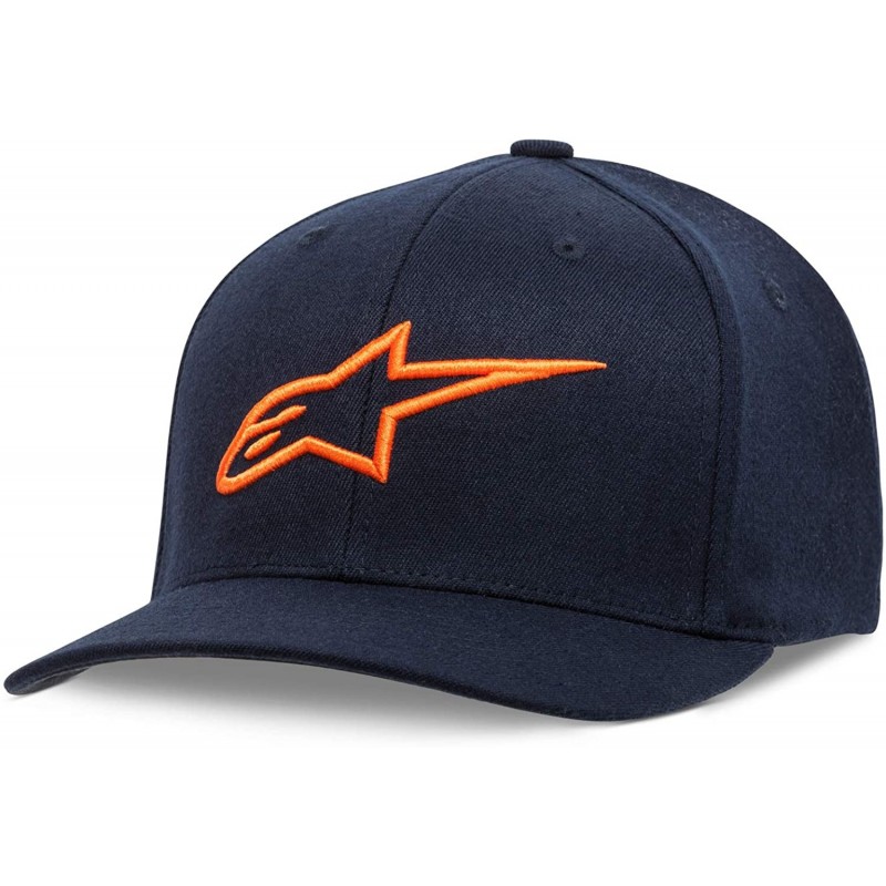 Baseball Caps Men's Logo Flexfit Hat Curved Bill Structured Crown - Ageless Curve Hat Navy/Orange - CC18HEOYL74 $78.89