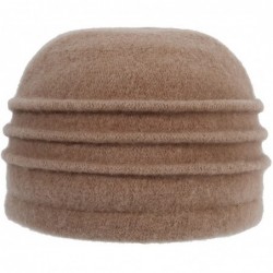 Bucket Hats Women's Winter Warm Wool Cloche Bucket Hat Slouch Wrinkled Beanie Cap with Flower - Khaki - C1186AN02X9 $28.90
