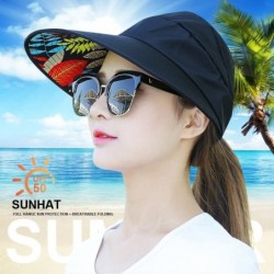 Sun Hats Sun Hats for Women Wide Brim UV Protection Summer Beach Visor - Black - CL18EWK0GXC $25.51