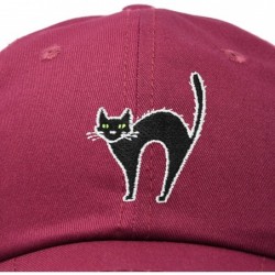 Baseball Caps Black Cat Hat Womens Halloween Baseball Cap - Maroon - CV18Z4Y0XAA $24.38