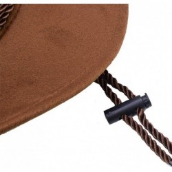 Cowboy Hats Mens Faux Felt Wide Brim Western Cowboy Hat Fedora Outdoor Party Hats - Brown - CX18XQZNNL3 $28.28