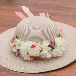 Headbands Adjustable Flower Crown Headband - Women Girl Festival Wedding Party Flower Wreath Headband - White-5 - CP18W48NZY4...