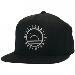 Baseball Caps California Dreaming Hat Flat Bill Snapback Unconstructed Baseball Cap - Black/White - CG18DK2R0L5 $31.48
