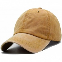 Baseball Caps Unisex Vintage Washed Distressed Baseball-Cap Twill Adjustable Dad-Hat - A11-yellow(new2) - CH18UIT36GU $26.81