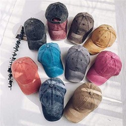 Baseball Caps Unisex Vintage Washed Distressed Baseball-Cap Twill Adjustable Dad-Hat - A11-yellow(new2) - CH18UIT36GU $16.15
