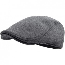 Newsboy Caps Men Cotton Newsboy Cap Soft Fit Cabbie Hat - Dark Grey - CI18R8OW7R7 $14.35
