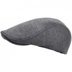 Newsboy Caps Men Cotton Newsboy Cap Soft Fit Cabbie Hat - Dark Grey - CI18R8OW7R7 $22.44