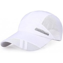 Baseball Caps Fashion Adult Mesh Hat Quick-Dry Collapsible Sun Hat Outdoor Sunscreen Baseball Cap - White - CQ18HU67DKT $19.15